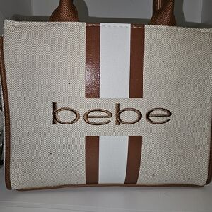 bebe Brown and White Tote Bag